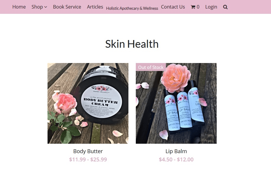 Inspire Organics ecommerce store Inspire Organics ecommerce store